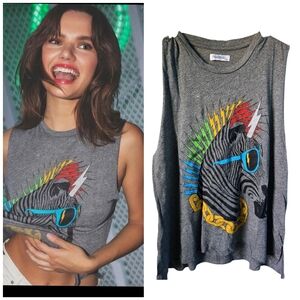 NWT Lauren Moshi Zebra Lightening Bolt tank top